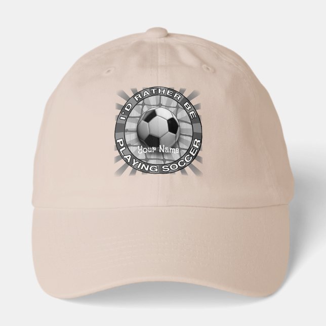 Rather Play Soccer  Hat (Front)