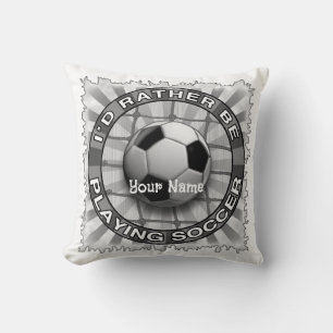 Rather Play Soccer Throw Pillow