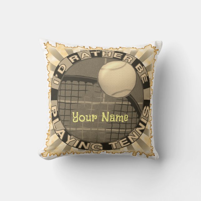 Rather Play Tennis Throw Pillow (Front)