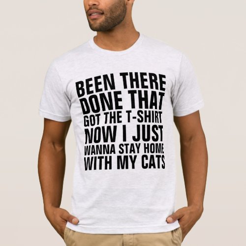 RATHER STAY HOME WITH MY CATS FUNNY T_Shirts