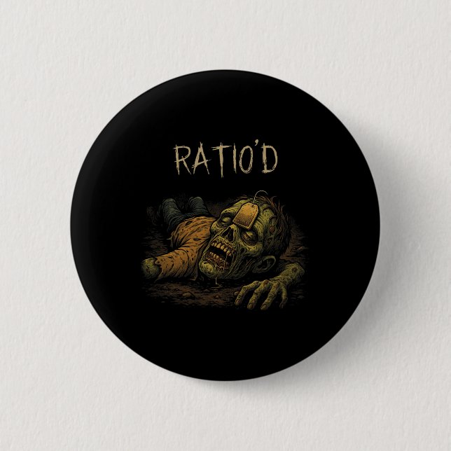 Ratio'd Teag Meme Funny Zombie Npc Ratioed Gamer H Button (Front)