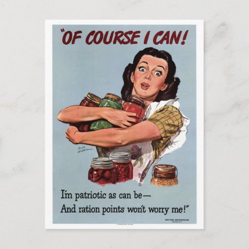 Ration Points Vintage Poster Postcard