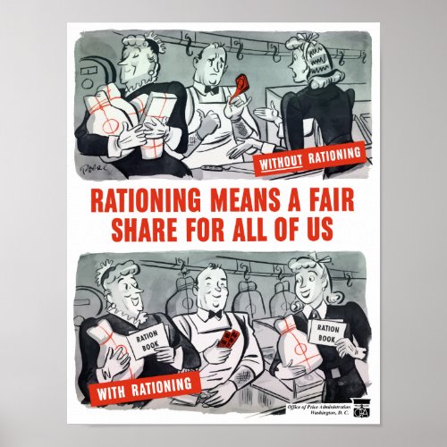 Rationing Means A Fair Share For All Of Us Poster