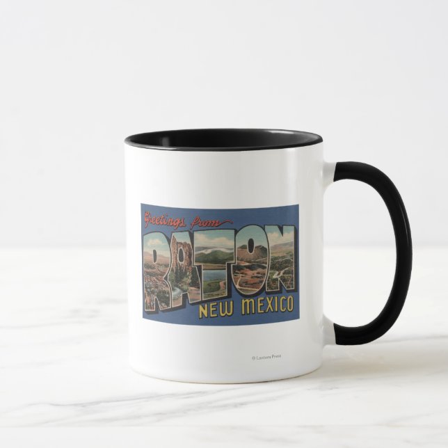 Raton, New Mexico - Large Letter Scenes Mug (Right)