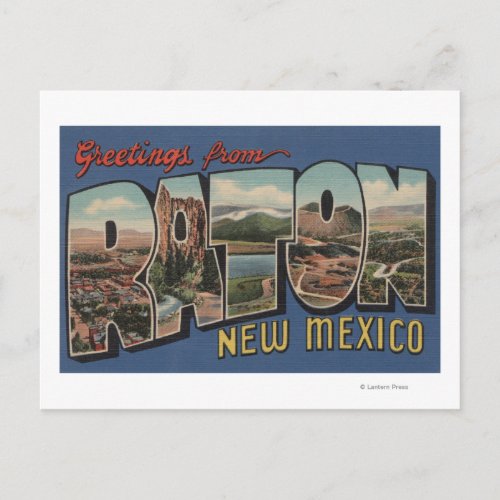 Raton New Mexico _ Large Letter Scenes Postcard