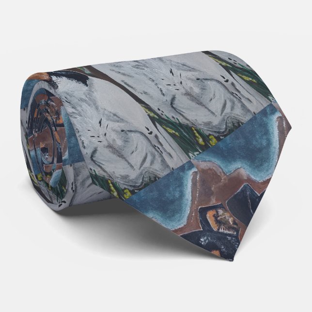 Ratonero in Canyon Painting by Alfred Fox Neck Tie (Rolled)