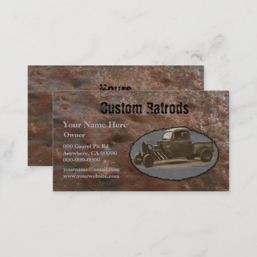 Ratrod Truck Rusty Metal Business Card