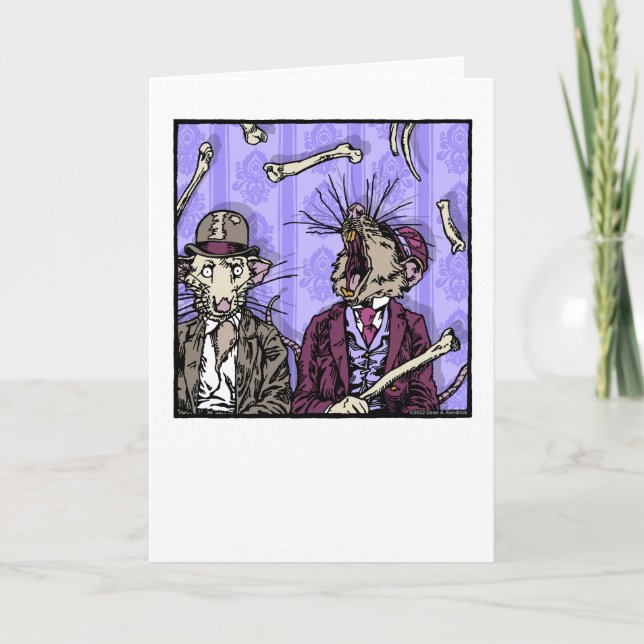 Rats and Bones - Blank Inside Pop Goth Nightmare  Card (Front)
