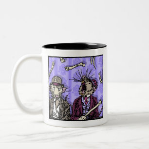 Rats and Bones - Pop Goth Nightmare Surreal  Two-Tone Coffee Mug