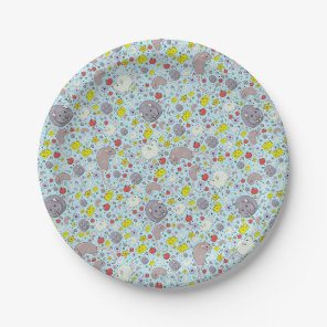 Rats and Mice in Blue Paper Plates
