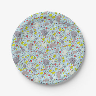 Rats and Mice in Blue Paper Plates