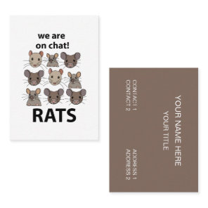 Rats Animal We Are On Chat Funny Rats Business Card