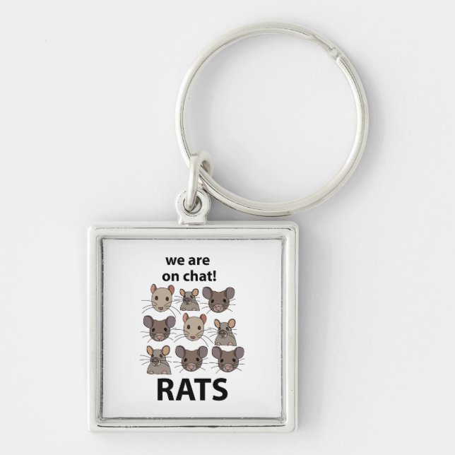 Rats Animal We Are On Chat Funny Rats Keychain (Front)