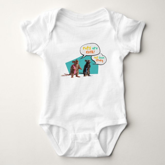Rats Are Cute But Kinda Stinky Baby Bodysuit (Front)
