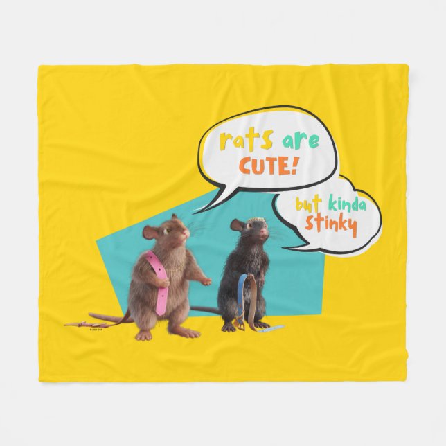 Rats Are Cute But Kinda Stinky Fleece Blanket (Front (Horizontal))