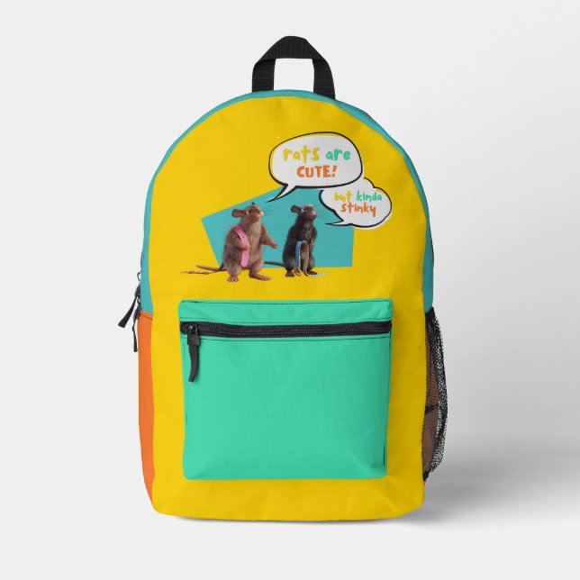 Rats Are Cute But Kinda Stinky Printed Backpack (Front)