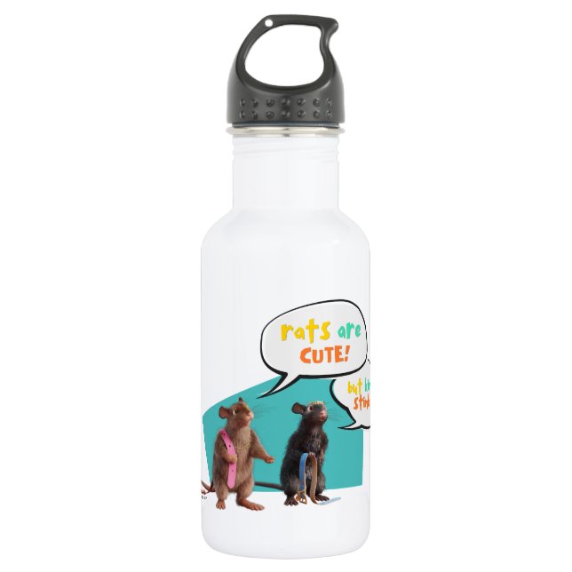 Rats Are Cute But Kinda Stinky Stainless Steel Water Bottle (Front)