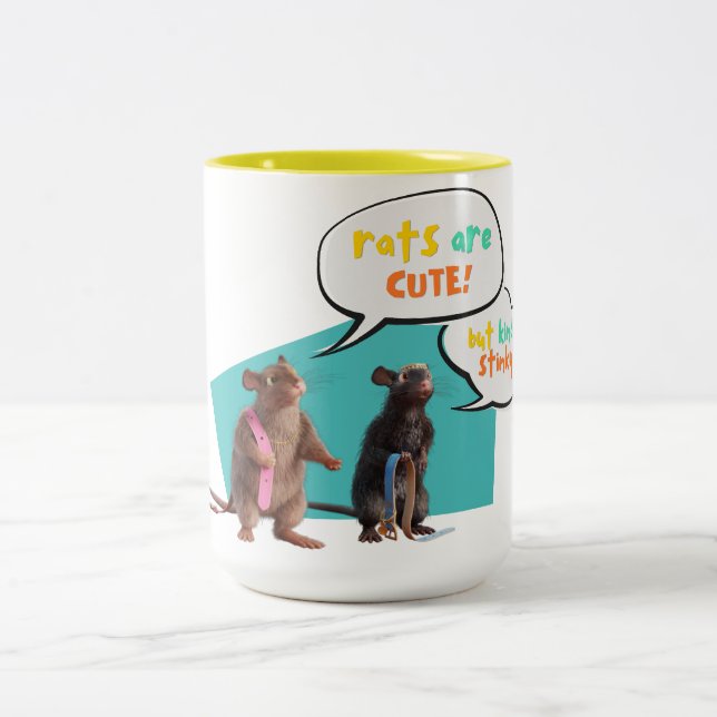 Rats Are Cute But Kinda Stinky Two-Tone Coffee Mug (Center)
