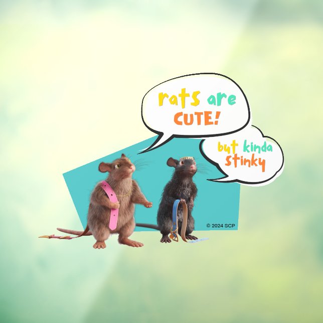Rats Are Cute But Kinda Stinky Window Cling (Sheet 3)