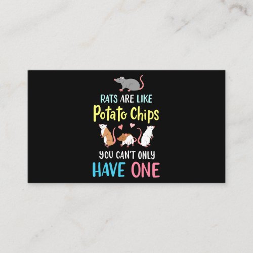 Rats Are Like Potato Chips Animal Pet Rat Lover Pu Business Card