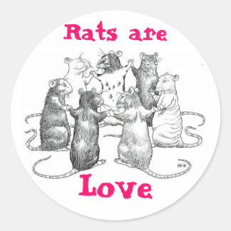 Rats are Love Classic Round Sticker
