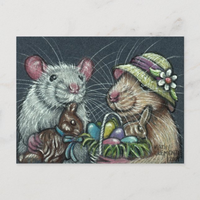 Rats Easter Baskets Postcard (Front)