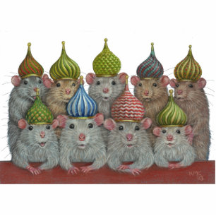 Rats in St Basil's onion dome hats sculpture