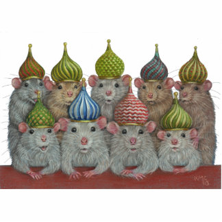 Rats in St Basil's onion dome hats sculpture