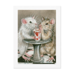 Rats on a Date Postcard