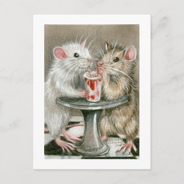 Rats on a Date Postcard (Front)