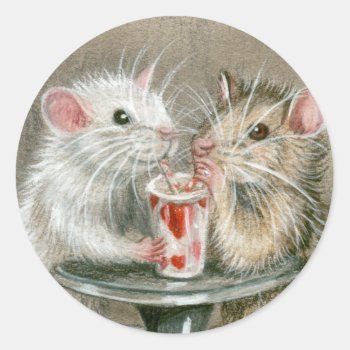 Rats On A Date Stickers by KMCoriginals at Zazzle