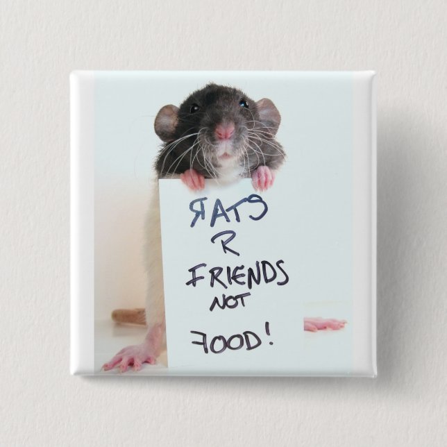 Rats R Friends Not Food 2 Button (Front)