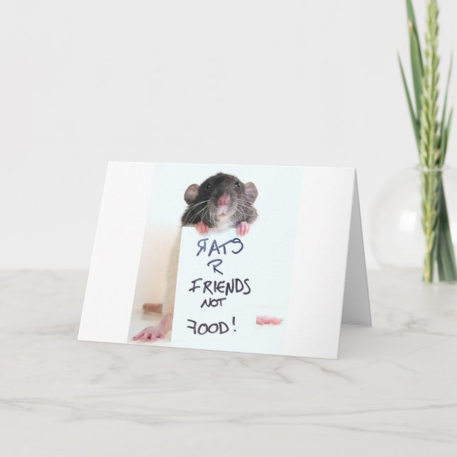 Rats R Friends Not Food 2 Card (Front)