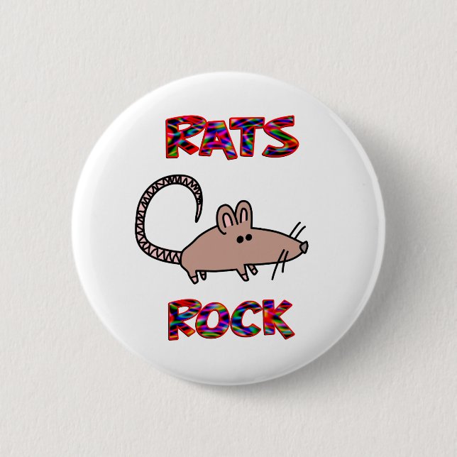 Rats Rock Pinback Button (Front)