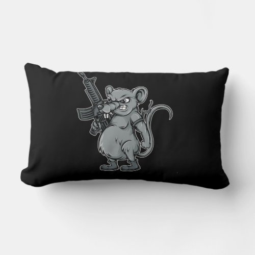 rats_soldier_with_gun_illustration lumbar pillow