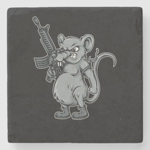 rats_soldier_with_gun_illustration stone coaster