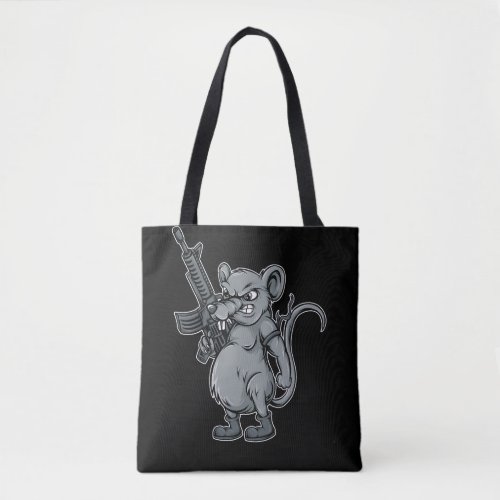 rats_soldier_with_gun_illustration tote bag