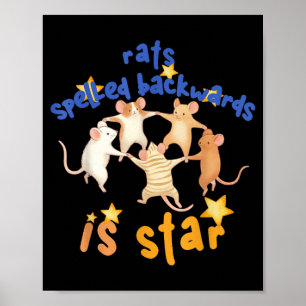 Rats Spelled Backwards Is Star Funny Rat Meme Rat  Poster