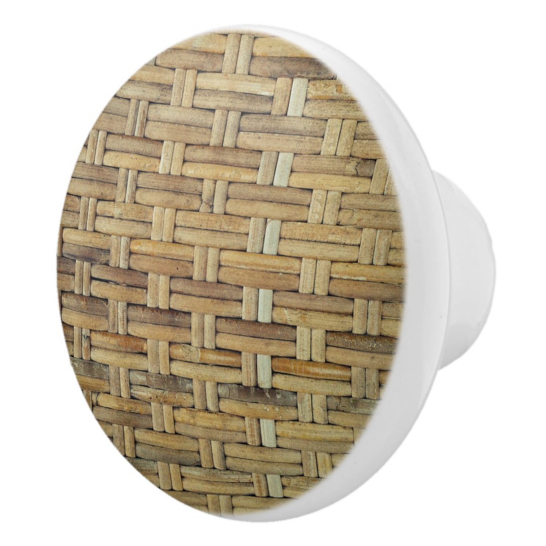 Rattan Ceramic Knob Zazzle