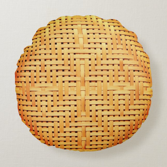 Rattan Weave Round Pillow (Front)
