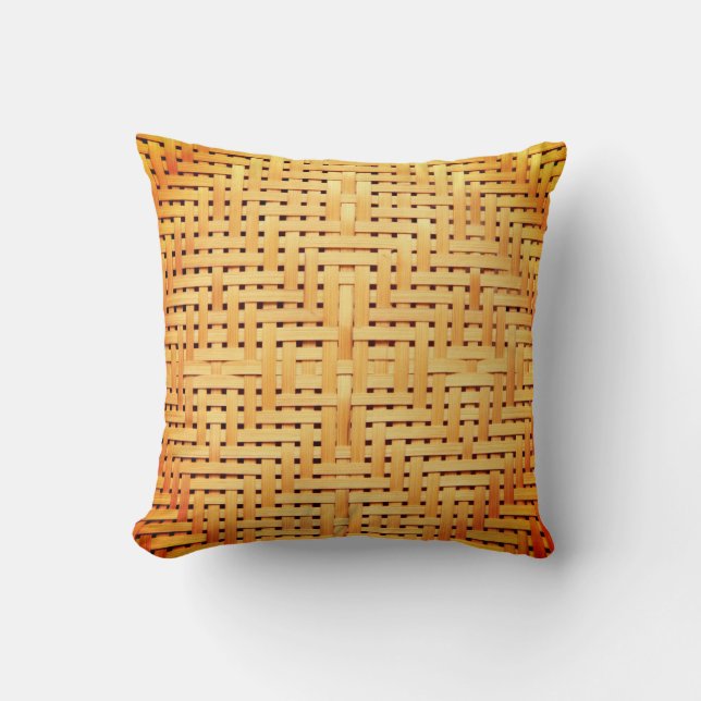 Rattan Weave Throw Pillow (Front)