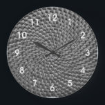 Rattan Wicker Boho Monogram Basketweave   Large Cl Large Clock<br><div class="desc">This design was created through digital art. It may be personalized by clicking the customize button and adding a name, initials or your favorite words. Contact me at colorflowcreations@gmail.com if you with to have this design on another product. See more of my creations or follow me at www.facebook.com/colorflowcreations, www.instagram.com/colorflowcreations, www.twitter.com/colorflowart,...</div>