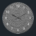 Rattan Wicker Boho Monogram Basketweave   Large Cl Large Clock<br><div class="desc">This design was created through digital art. It may be personalized by clicking the customize button and adding a name, initials or your favorite words. Contact me at colorflowcreations@gmail.com if you with to have this design on another product. See more of my creations or follow me at www.facebook.com/colorflowcreations, www.instagram.com/colorflowcreations, www.twitter.com/colorflowart,...</div>