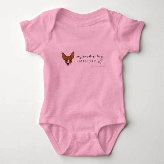RatTerrierTanWhiteBrother Baby Bodysuit