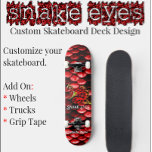 Rattle Snake Custom Skateboard Deck<br><div class="desc">Rattle Snake Custom Skateboard Deck Professional Red Snake Skinned / Rattle Snake outdoors skateboard deck. Customize your skateboard deck size when you order. Perfect for: Skateboarding,  Recreational Play,  Ramp Riding,  Everyday travel and riding. Not Included: Wheels,  Trucks,  Risers,  Grip Tape,  Hardware</div>
