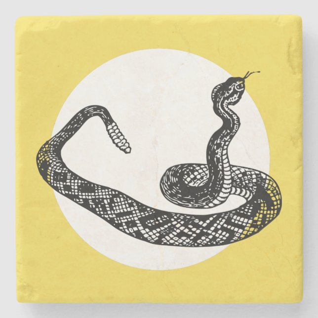 rattle snake stone coaster (Front)