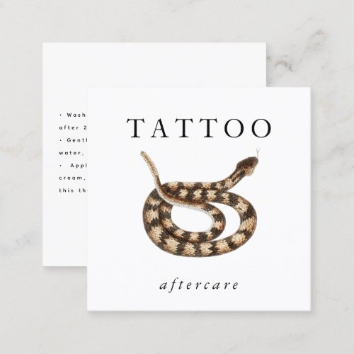 Rattle Snake Tattoo Aftercare Instructions Modern Square Business Card