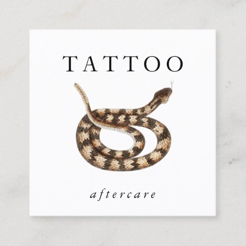 Rattle Snake Tattoo Aftercare Instructions Modern Square Business Card