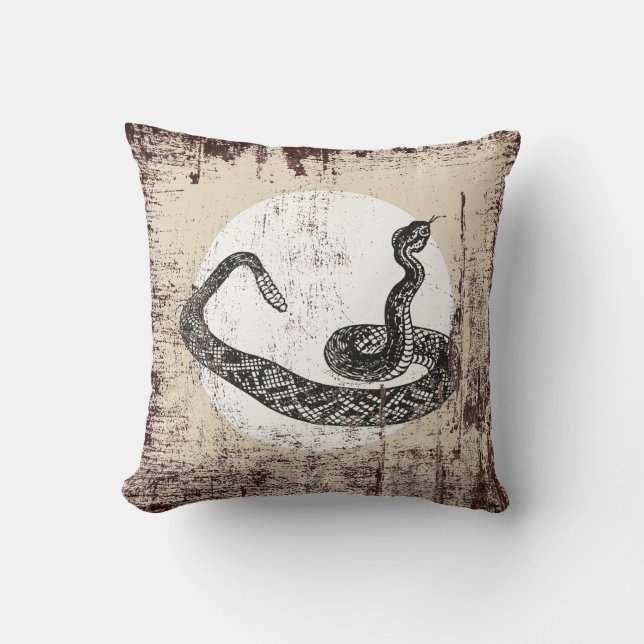rattle snake throw pillow (Front)