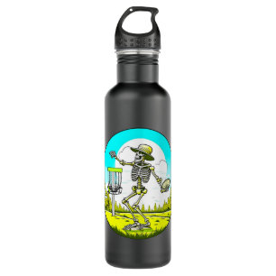 Rattle Those Chains Disc Golfing Skeleton Stainless Steel Water Bottle